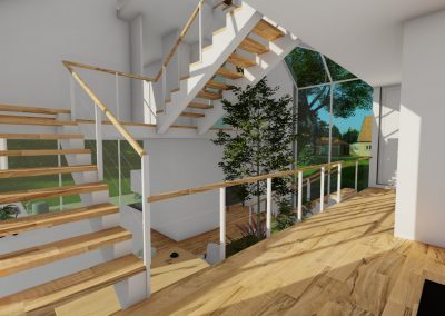 Modernes Haus Innenansicht mit Holz