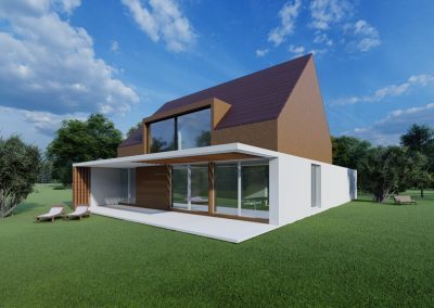 Außenansicht Entwurf Satteldach Einfamilienhaus Moritzburg