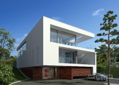 Entwurf Modernes Haus am Hang in Wien